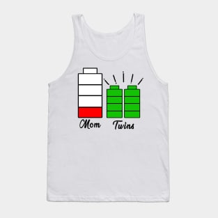 Tired Twin Mom Low Battery Charge Mothers day Tank Top